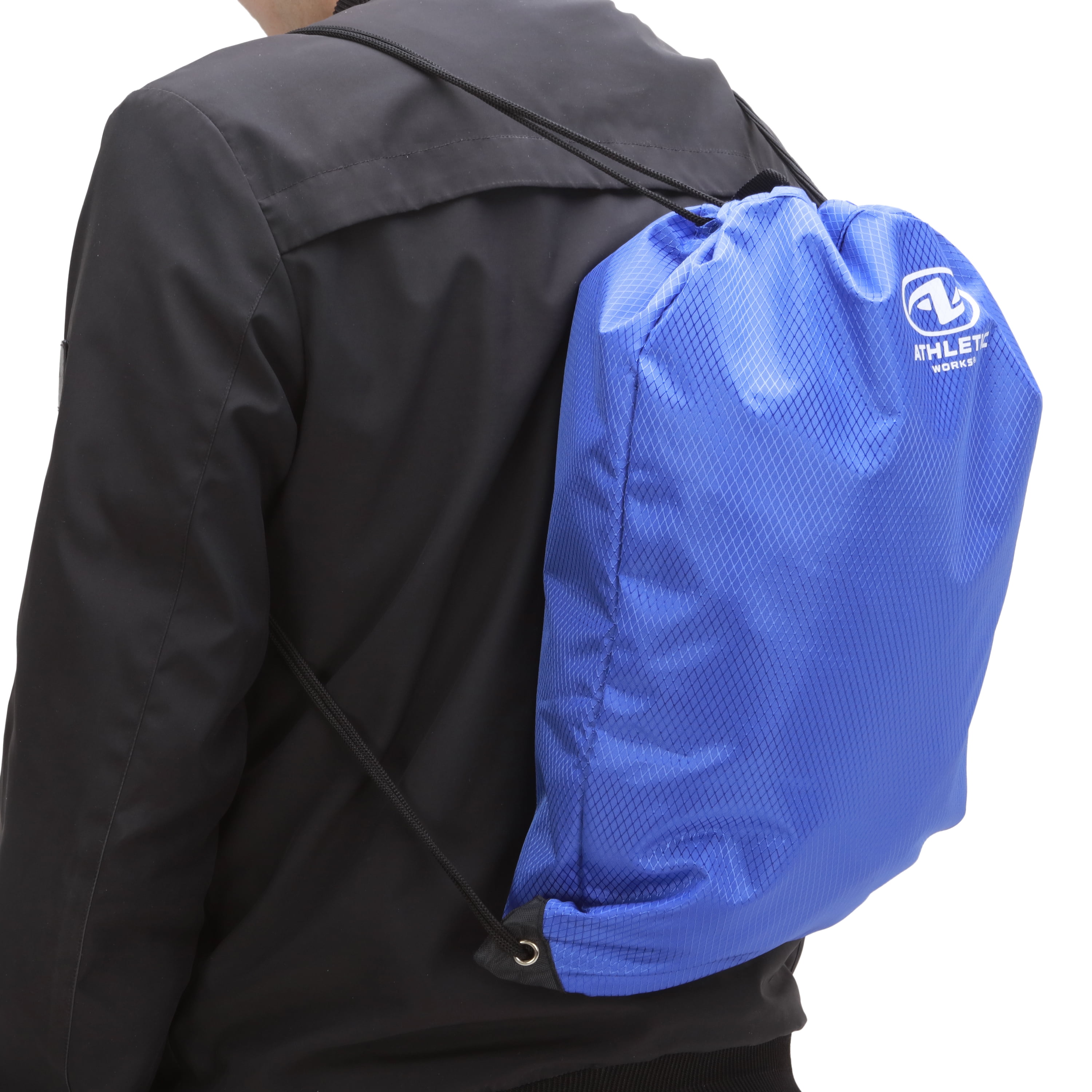 Athletic Works 11L Adult Unisex Polyester Fitness Gym Cinch Sack, Blue