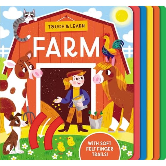 Pre-Owned Touch & Learn: Touch & Learn: Farm: With Colorful Felt to Touch and Feel (Board Book)