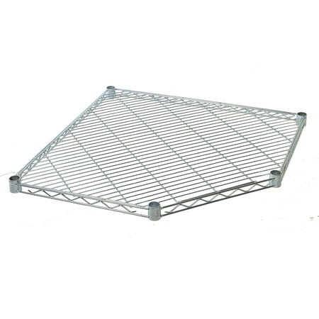 

18 Deep x 28.5 Wide Chrome Wire Pentagon Corner Shelf