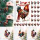 thumbnail image 3 of Adorno de calendario de Adviento: adorno de gallo con gorro y bufanda de Papá Noel 24 adornos de gallo en 2D, 3 of 8