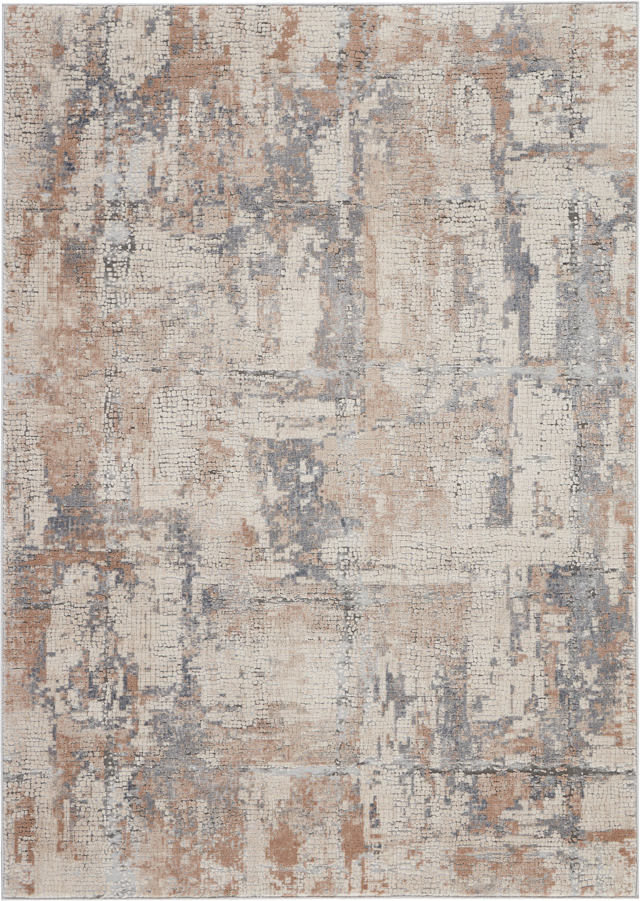 Nourison Rustic Textures Rustic Abstract Beige/Grey 5'3