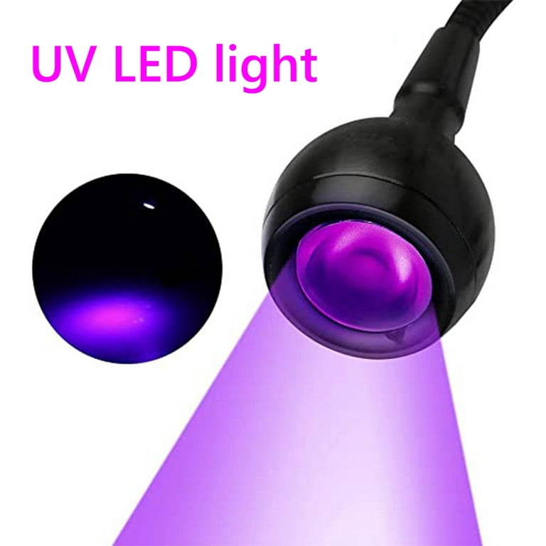 4W UV Lamp for Nail Dryer, UV LED Purple Light USB LED Lamp Bead for  Repairing Mobile Phones and Circuit Boards (Black), UV Glue Lamp with Clip  and