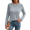 thumbnail image 5 of UVN Sweatshirts For women Long Sleeve Shirts Ladies Fall Crewneck Pullovers Casual Knit Tops, 5 of 8