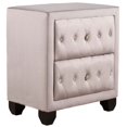 thumbnail image 3 of Nightstand, Bedroom Upholstery Nightstand with Two Drawers and Diamond Handles, Modern and Contemporary Fabric Upholstered 2-Drawer Wood Nightstand (Gray), 3 of 7