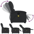 thumbnail image 4 of vidaXL Stand up Massage Recliner Chair Black Real Leather, 4 of 5