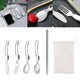 thumbnail image 5 of Juego de 5 unidades de vajilla para exteriores, vajilla con bolsa de almacenamiento, tenedor Spork plegable Saco blanco Cola Vajilla al aire libre, 5 of 8