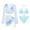 A-Blue, variant on Womens Bathing Suit 4 Piece Halter Triangle Bikini Set Tie Back Swimsuit with Long Kimono Tops and Cover Up Skirt A-Blue