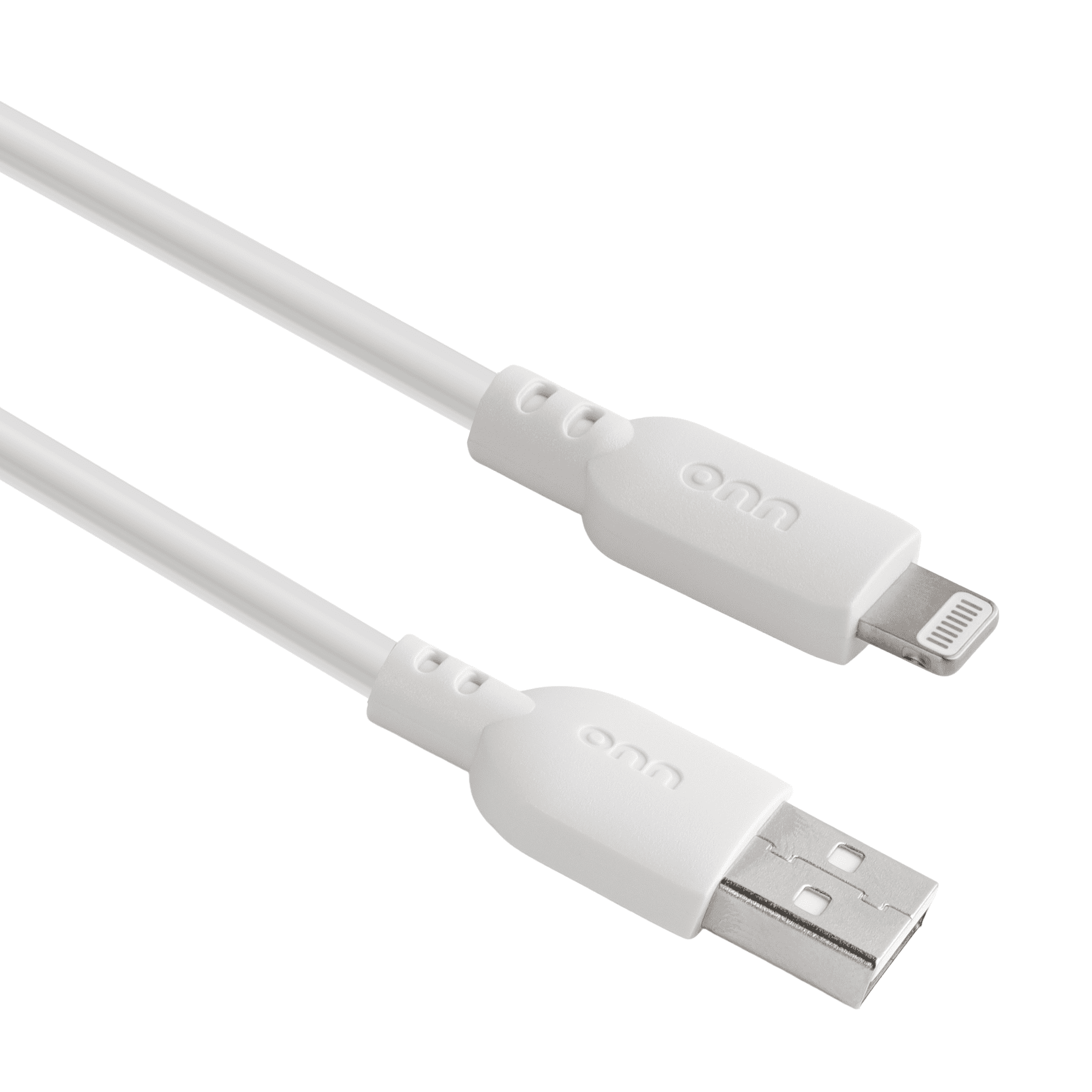 onn 10-Foot Lightning to USB Charging Cable – White