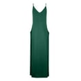 thumbnail image 3 of Gifts Usmixi Formal Dresses for Women Party Prom Casual High Waist Spaghetti Strap Long Dresses with Pocket V-Neck Sleeveless Solid Summer Maxi Dress Green XL, 3 of 3