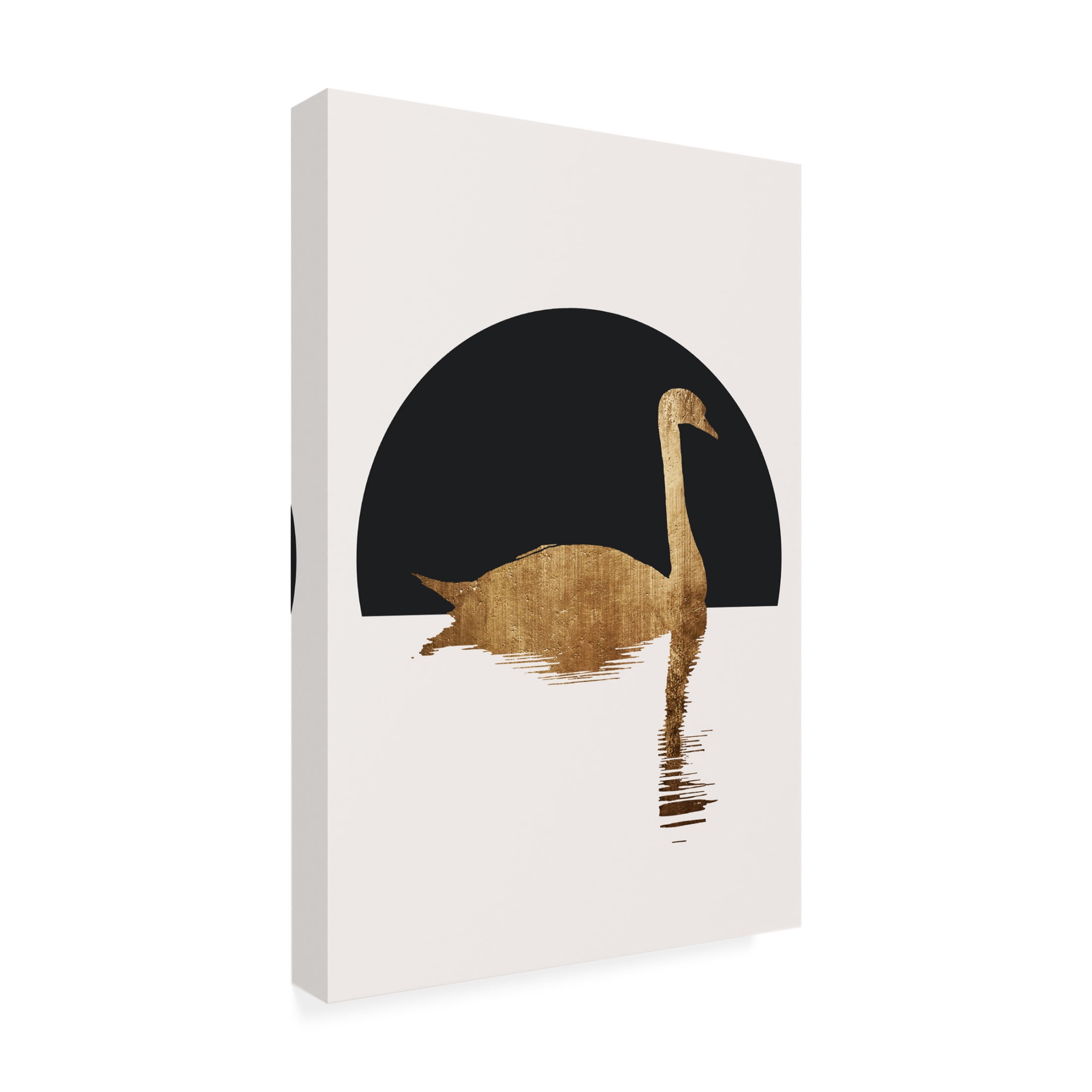 Trademark Fine Art Kubistika The Swan Black Canvas Wall Art