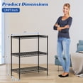 thumbnail image 7 of 3 Tier Shelf Metal Wire Shelving Unit Adjustable Storage Shelves Storage Rack Heavy Duty Steel Standing Shelf Units for Restaurant, Garage, Kitchen Metal Shelves with Feet Leveler, Black, 7 of 7