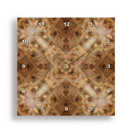 3dRose, Rusted metal abstract kaleidoscope style., 15x15 Wall Clock