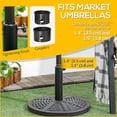 thumbnail image 4 of Outsunny Market Umbrella Base Holder 18" Round Parasol Stand, Black, 4 of 10