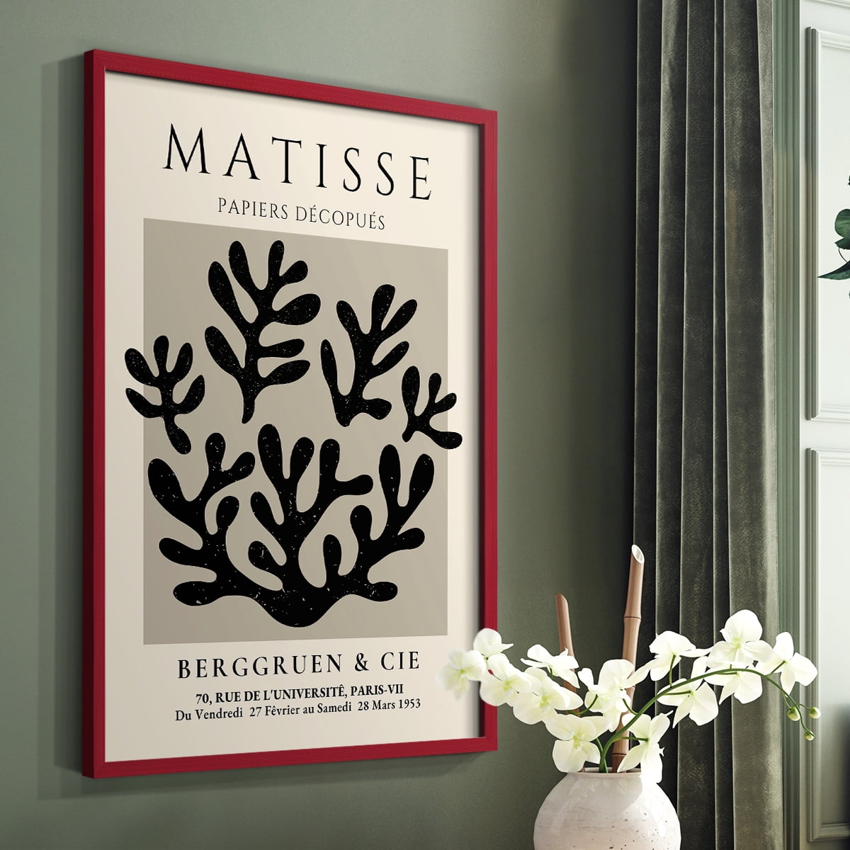 Matisse CLV Framed Print in Red Solid Wood 22 x 28 Framed Print