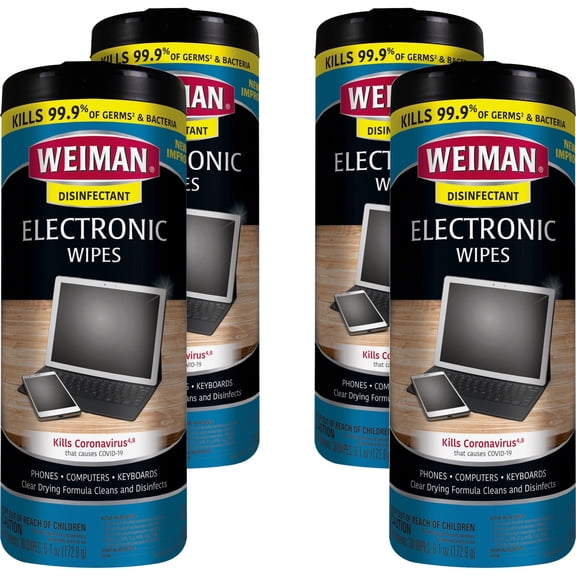 Weiman, WMN93ACT, E-Tronic Wipes, 4 / Carton, White