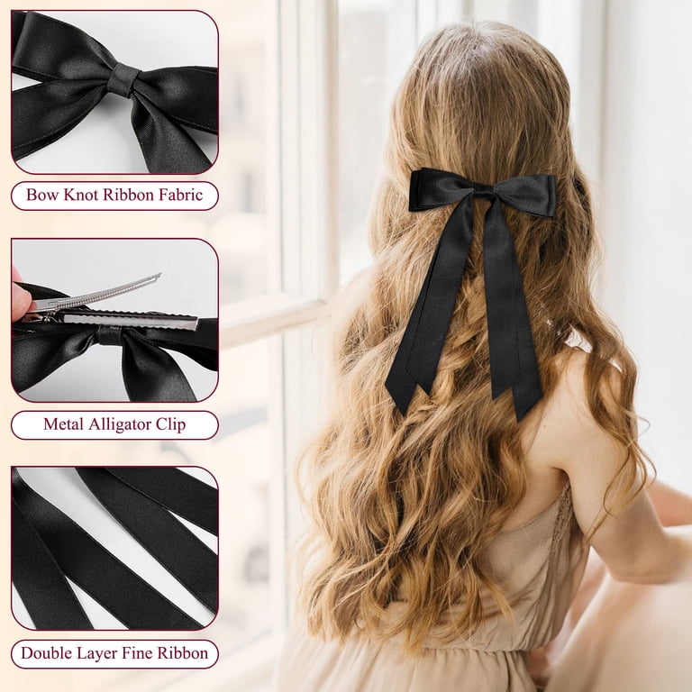 10 Pack Large Satin Ribbon Hair Bows Oversized French Style Bow Clips Barrettes Amazon.com : 9 Pack Oversized Satin Hair Bows White Pink Red  main image 4