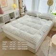 thumbnail image 4 of Cute Quilted Mattress Topper, Soft Breathable Fiber Filling Folding Sleeping Pad, Warm Thick Bedding for Bedroom, 4 of 7