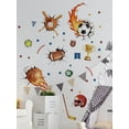 thumbnail image 2 of 3D Sports Balls Wall Decals Basketball Football Soccer Tennis Wall Stickers Boys Bedroom Kids Room Playroom Wall Decor, 2 of 7
