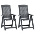 thumbnail image 1 of vidaXL Chaises Longues de Jardin 2 Pcs Plastique Anthracite, 1 of 5