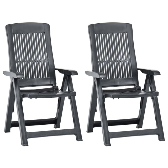 vidaXL Chaises Longues de Jardin 2 Pcs Plastique Anthracite