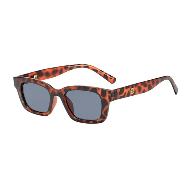 Gafas de sol para mujer Gafas de sol para conducir Deportes al aire libre Gafas de sol cuadradas clásicas Gafas para acampar Playa Ciclismo Compras Patrón de leopardo