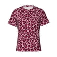 thumbnail image 4 of Qekee Rose Leopard Print Classic Fit T-Shirt Men's Shirt Men's Tight Short Sleeves for Exercise, Running, Mountaineering - Rose Leopard Print, 4 of 9