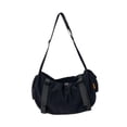 thumbnail image 3 of Bolso de hombro para hombre, de nailon, moderno, con cierre de cremallera, correa ajustable, bolso de gimnasio, bandolera Negro, 3 of 9
