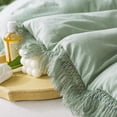thumbnail image 6 of Andency Queen Comforter Set Sage Green, 3 Pieces Soft Fluffy Bedding Comforter Set for Queen Size Bed, All Season Lightweight Boho Tassel Down Alternative Bed Set, 6 of 8