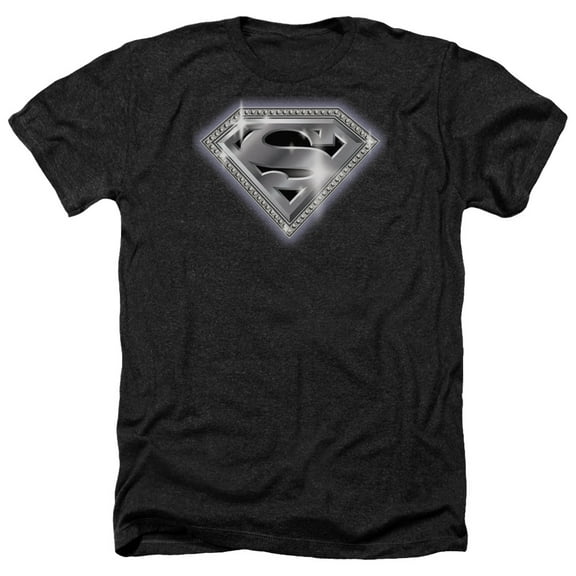 Superman - Bling Shield - Heather Short Sleeve Shirt - Large