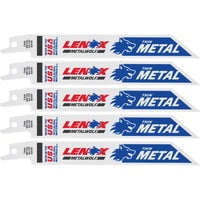 Lenox 6 in. Bi-Metal Reciprocating Saw Blade 24 TPI 5 pk