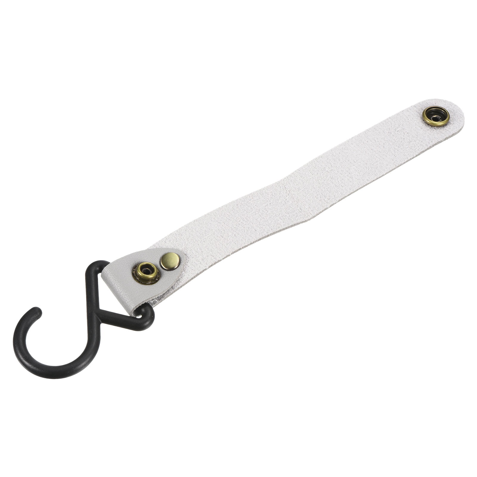 Unique Bargains PU Leather S Shelf Hooks Camping Hook Hanger Plastic Outdoor Grey