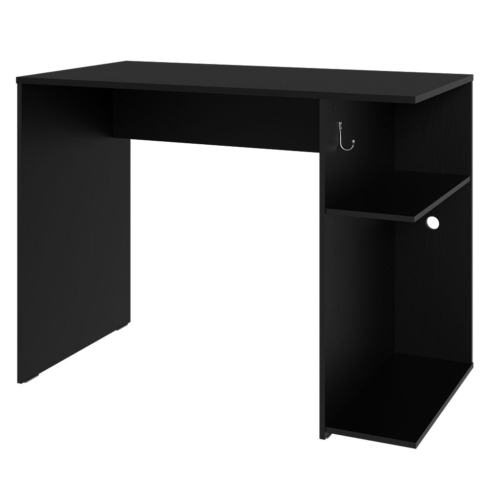 Madesa Gaming Computer Desk 39 Inch with 2 Shelves and Headphone Hanger Wooden Sturdy Home Office Table for Kids and Adults - Black