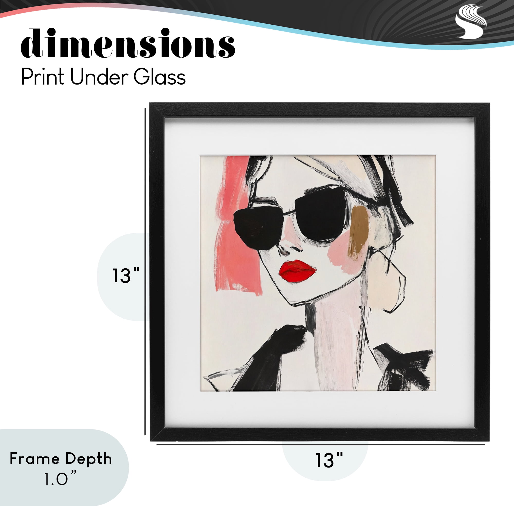 Stupell Industries Sassy Glamour Sketch Black Framed Print Under Glass, design by Andrea Haase