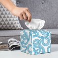 thumbnail image 6 of Fuzoiu Blue Snake Print Tissue Box Cover Holder, Square Leather Tissue Box,PU Leather Decorative Organizer for Tabletop, Bathroom, Car, Office, 6 of 7