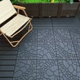thumbnail image 2 of Kosynda 44Pcs Stone Texture Patio Deck Tiles, 12 x 12in, Waterproof Interlocking Floor Tiles for Porch, Poolside, Balcony, Backyard, Dark Gray, 2 of 10