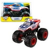 Hot Wheels Year 2014 Monster Jam 1:24 Scale Die Cast Official Monster Truck Series - Marvel CAPTAIN AMERICA (CHV12) with Monster Tires, Working Suspension and 4 Wheel Steering (Dimension - 7" L x 5-1/