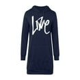 thumbnail image 5 of FEIFLY Women's Sweatshirts Loose Hoodie Mid Length Hoodie Dress Pullover Long Sleeve Solid Color Birthday Winter Autumn Workout Tops, 5 of 6