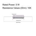 thumbnail image 2 of 10-Pack 10K Ohm Resistor, 5W 5% Tolerance Metal Oxide Film Resistors, Shaft Lead, Flame Proof for DIY Electronic Projects and Experiments, 2 of 6