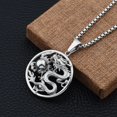 thumbnail image 3 of Collar con colgante de sello de dragón hueco para hombres, amuleto de la suerte, joyería de moda, estilo chino clásico, exquisito, 3 of 4