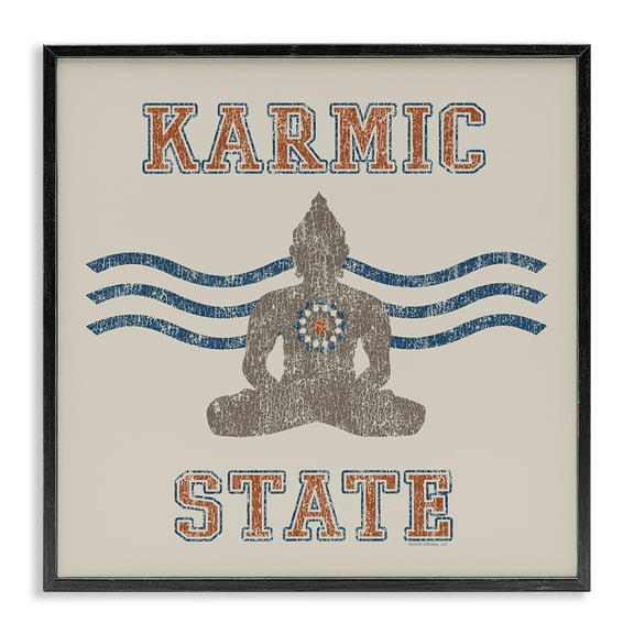 Stupell Industries Vintage Karmic State Text & Numbers Painting Black Framed Art Print Wall Art, 12 x 12