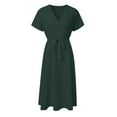 thumbnail image 3 of ChaoHeng Women Dresses under $10 Fall Short Sleeve Dresses Plus Size Women's Fashion Sexy Vintage V Neck Short Sleeve Dresses, 3 of 4