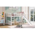 thumbnail image 3 of White Twin Size Loft Bed with Slide &amp; Ladder - Solid Pine Wood Frame, Space-Saving Design for Bedroom Playroom, Max Weight 250 lbs, 3 of 14