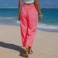thumbnail image 3 of Vrorvz Women Striped Capris Straight Leg Loose Cropped Pants for Womens Casual Elastic Waist Summer Trousers, 3 of 5