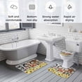 thumbnail image 6 of Bowknot Cow Bathroom Rugs Set Retro Fence Cows Sunflowers Floral Wood Grain Non Slip Absorbent Soft Bath Mats 3 Piece Set with Bathroom Rug, U-Shaped Floor Mat, Toilet Seat Cover Small Size, 6 of 9