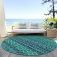 thumbnail image 6 of Addison Rugs Chantille Indoor/Outdoor Transitional Bohemian Teal Washable Round Rug, 8' x 8', 6 of 6