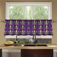 thumbnail image 4 of Yayeee Kitchen Curtains Tier Set of 2 Light Filtering 57"x24" Over Sink Window Panels, Gold and Green Floral Pattern, 4 of 7