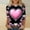 T Shirts-Pink, variant on Women' Sweatshirts Valentines 3/4 Sleeve Crew Neck Heart Print Tops Oversized Drop Shoulder Trendy Work Pullover Casual Cute Valentines Day Outfit