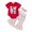 Red, variant on Aojekbee 3Pcs Baby Girl Baseball Outfits Short Sleeve Heart Letter Print Romper with Flare Pants Headband Set Infant Clothes
