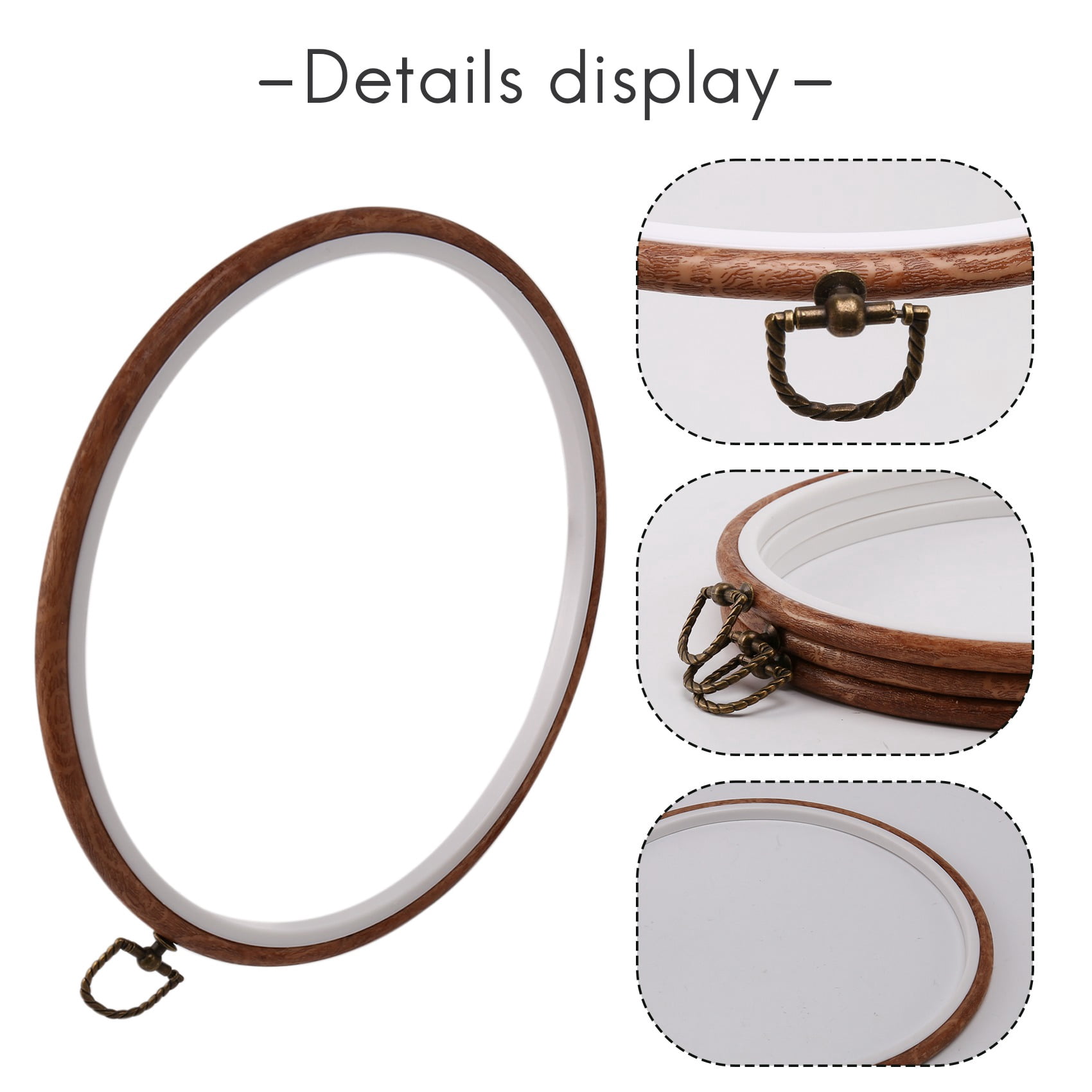 3 Pieces 10 inch 26cm Embroidery Ring No Slip Hoops Set Imitated Wood Display Frame Circle Embroidery Kits