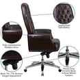 thumbnail image 6 of Flash Furniture High Back Traditional Tufted Brown LeatherSoft Multifunction Executive Swivel Ergonomic Office Chair with Arms, 6 of 13